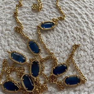 Kendra Scott Kelsie Necklace in Blue Cat Eye